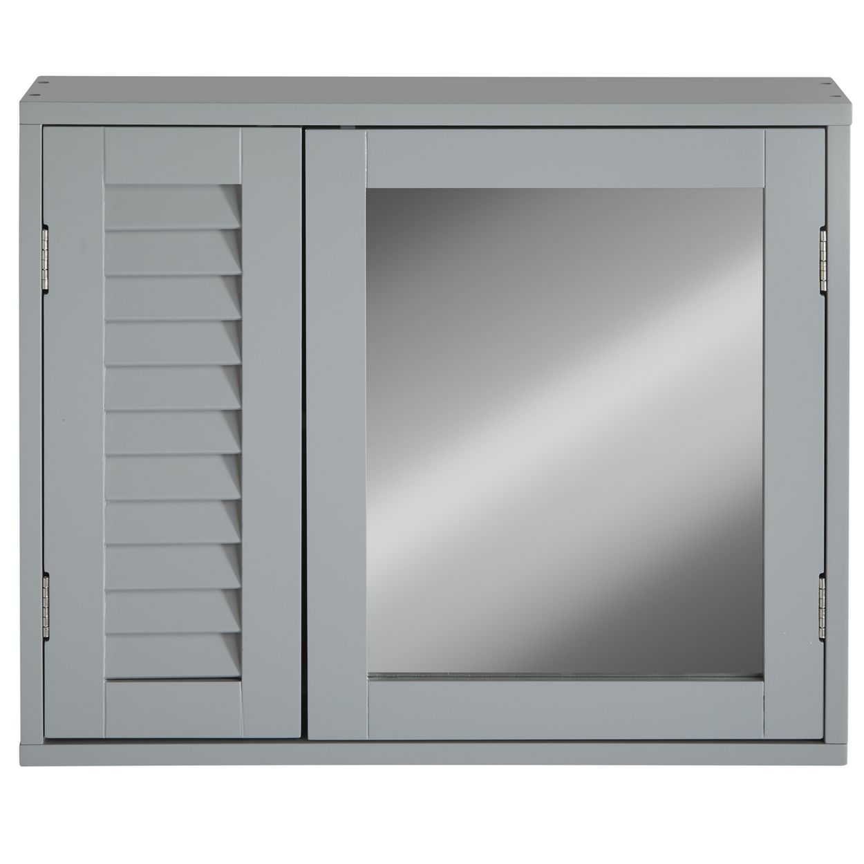 Eddie Louvre Mirrored Bathroom Cabinet Grey