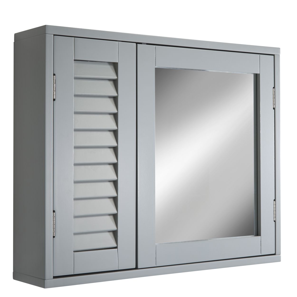 Eddie Louvre Mirrored Bathroom Cabinet Grey