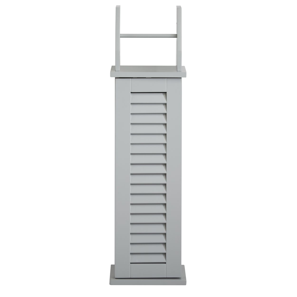 Eddie Louvre Toilet Roll Holder & Storage Grey