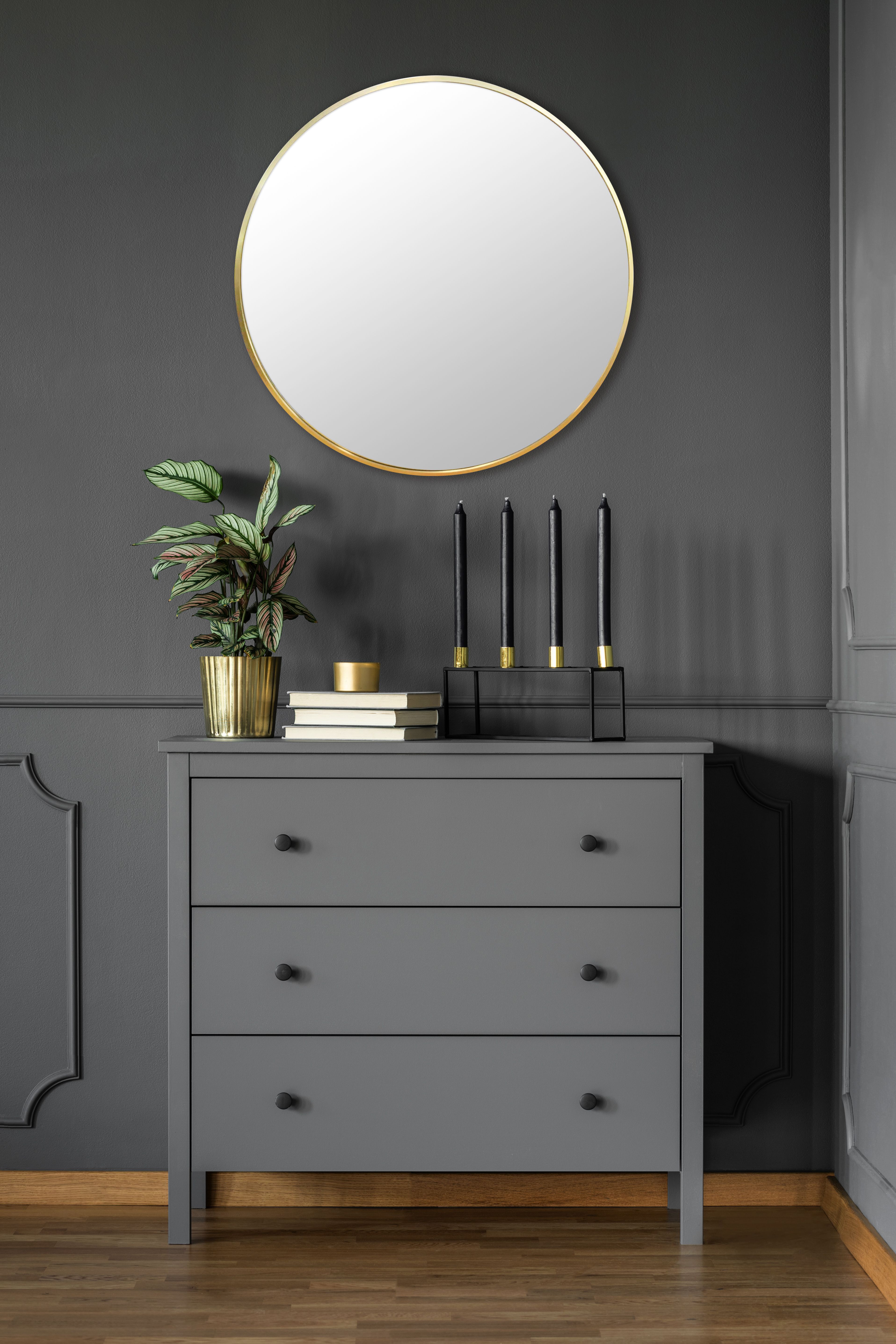 Brass Round Mirror 80cm