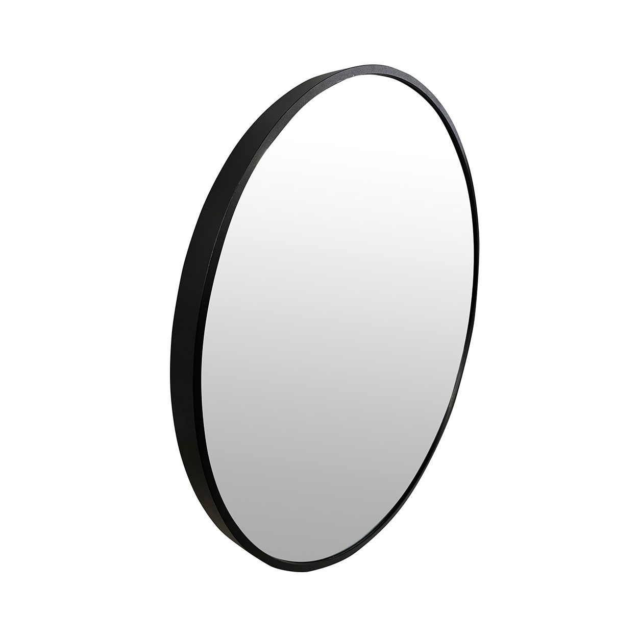 Black Round Mirror 80cm