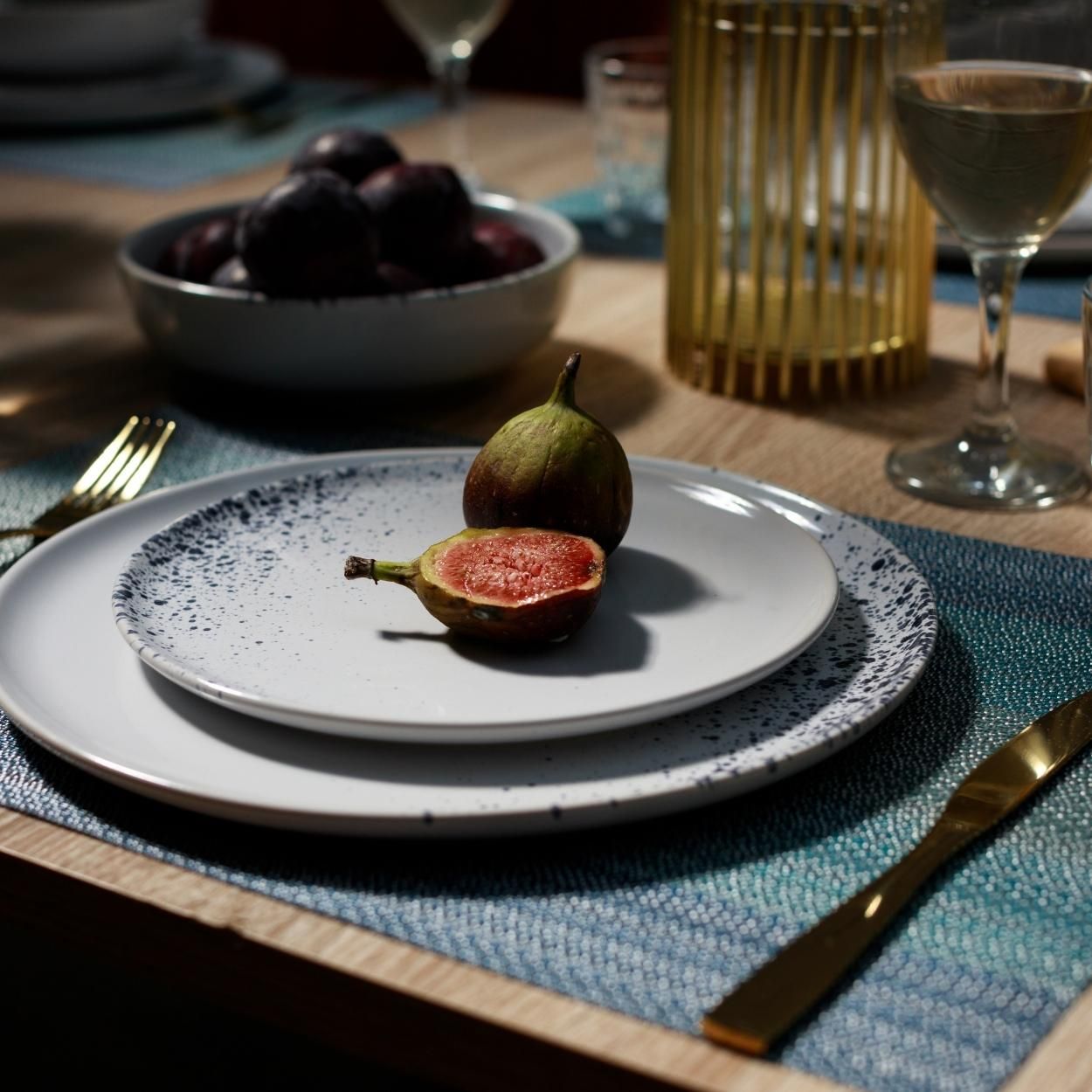 Woven Stripes Placemat Blue 45 X 30Cm