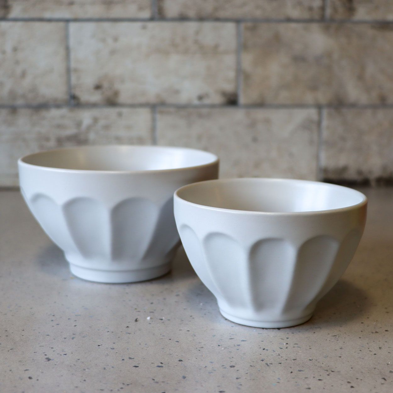 Fluted Bowl Large White