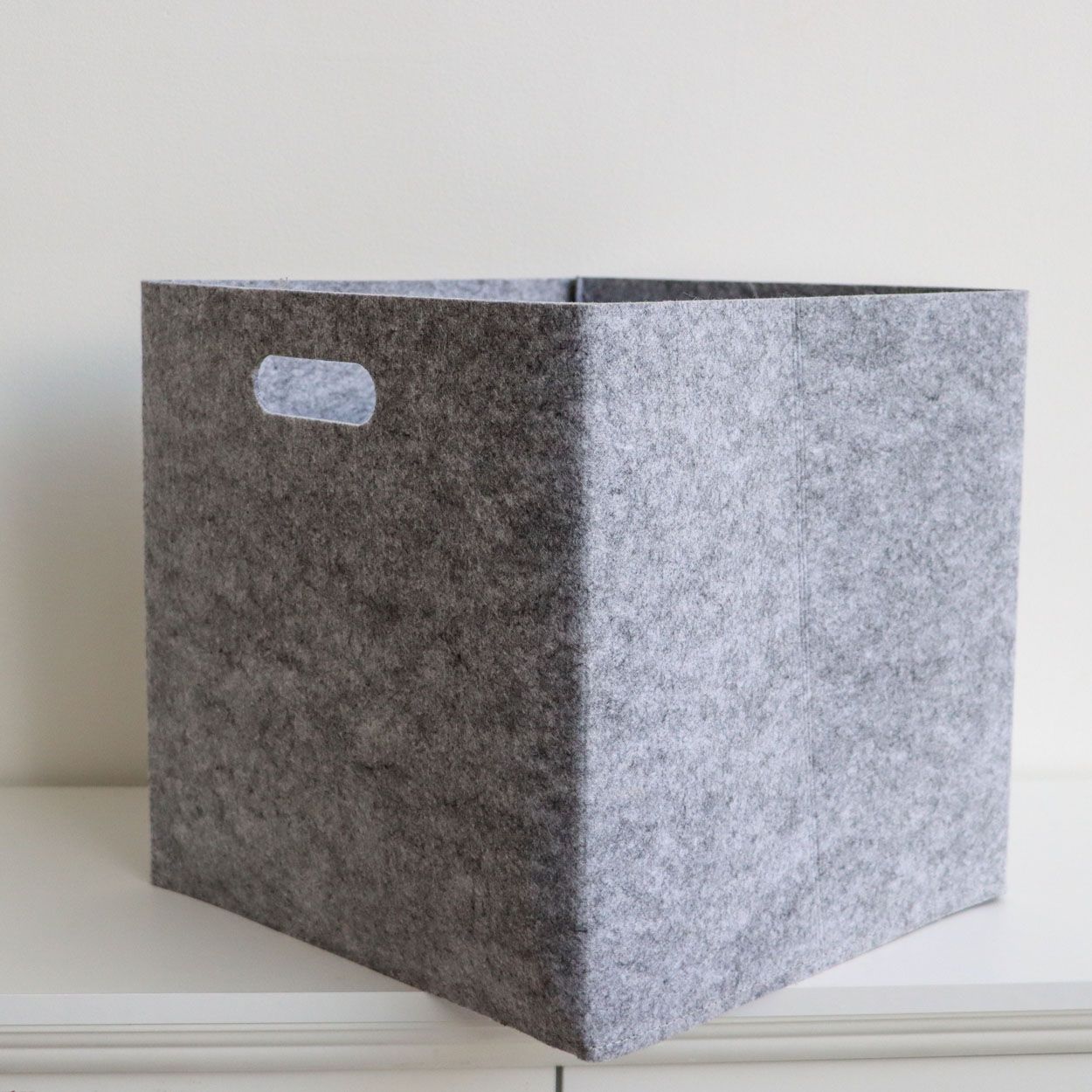 Foldable Light Grey Felt Storage Basket