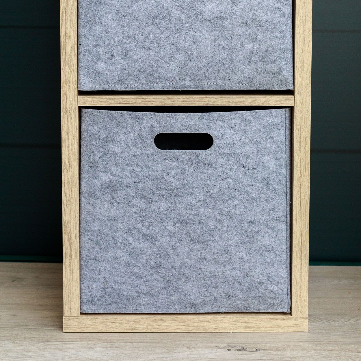 Foldable Light Grey Felt Storage Basket