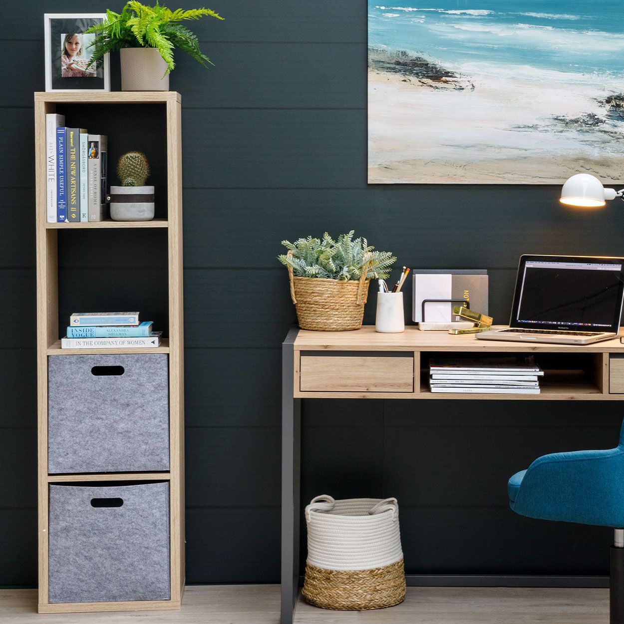 Foldable Light Grey Felt Storage Basket