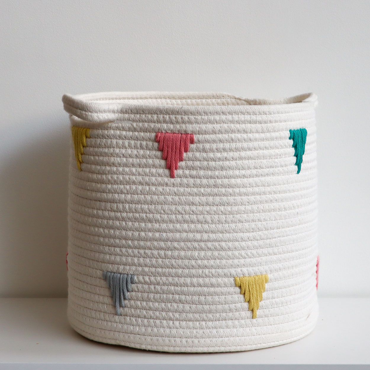 Cotton Rope Laundry Hamper Triangle Design L