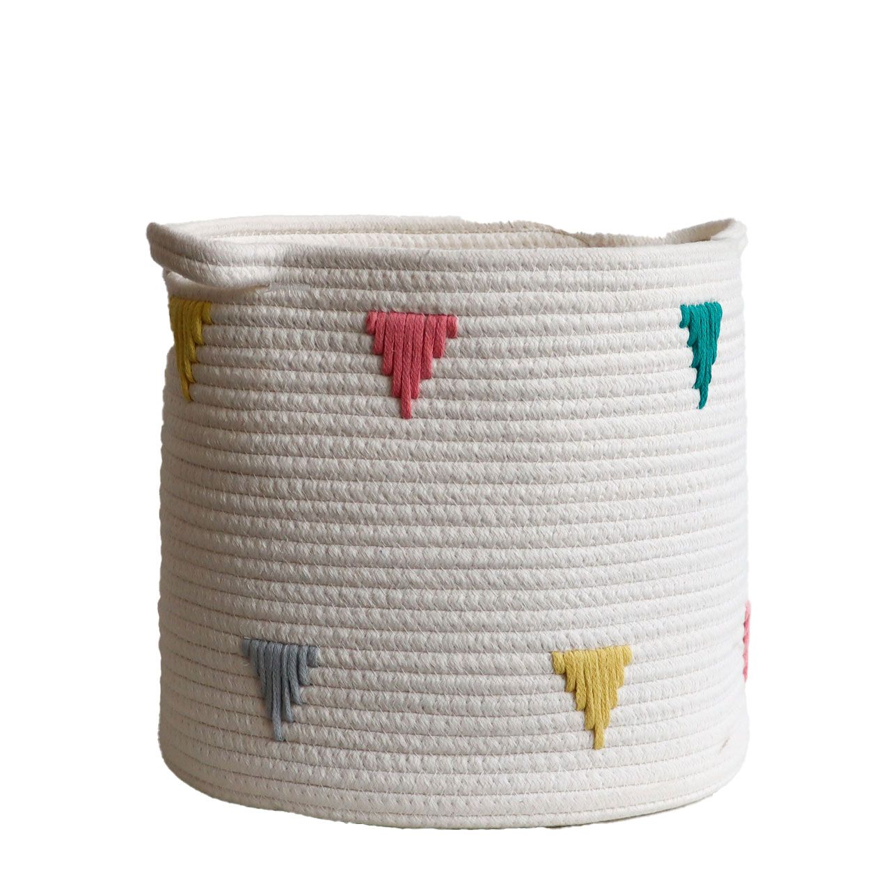 Cotton Rope Laundry Hamper Triangle Design L