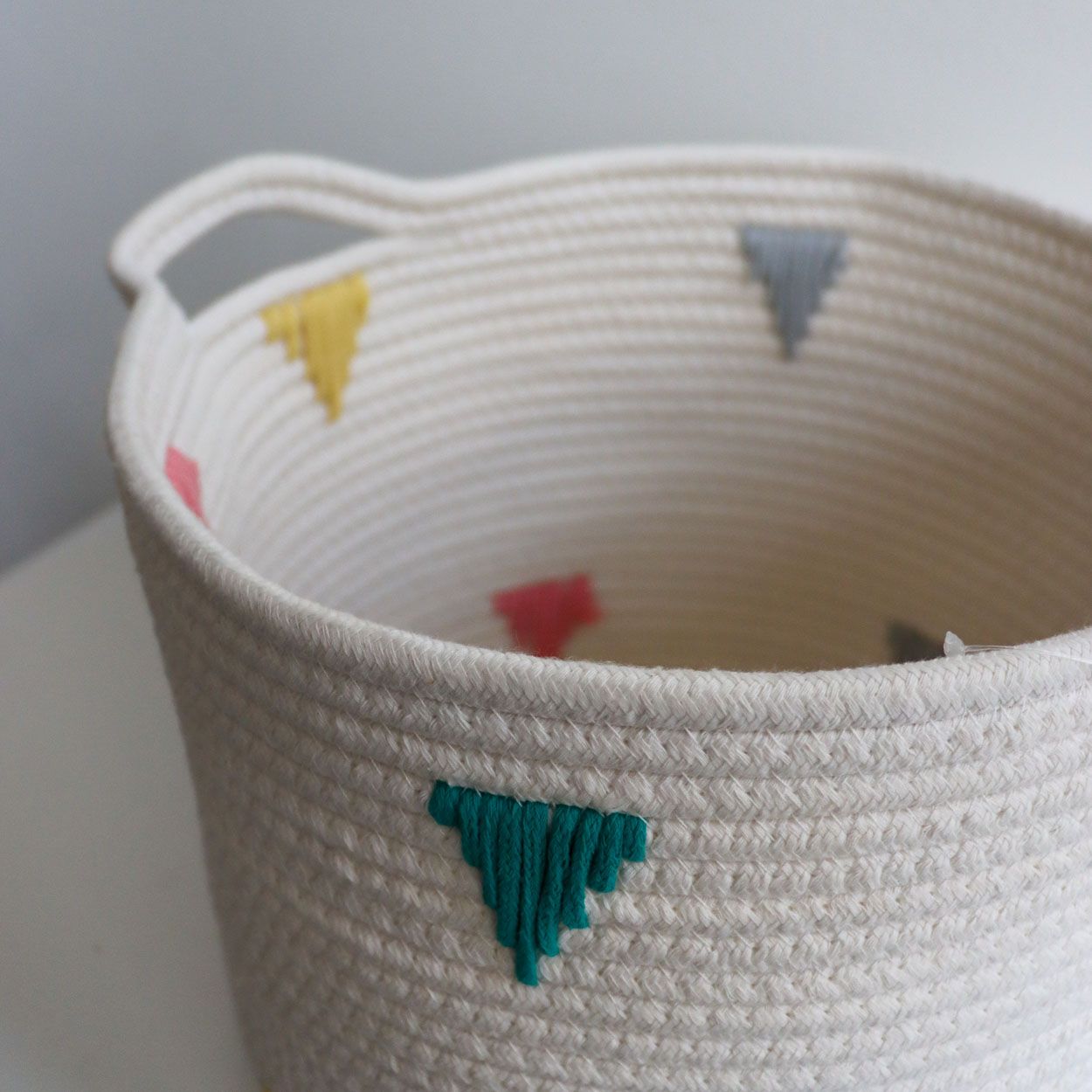 Cotton Rope Laundry Hamper Triangle Design L