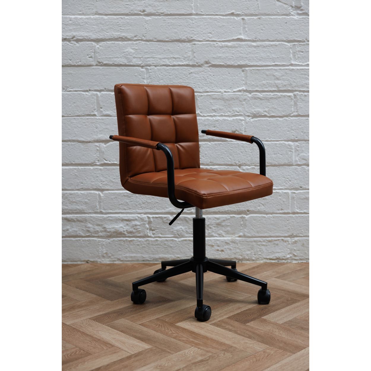 Ella Faux Leather Office Chair Tan