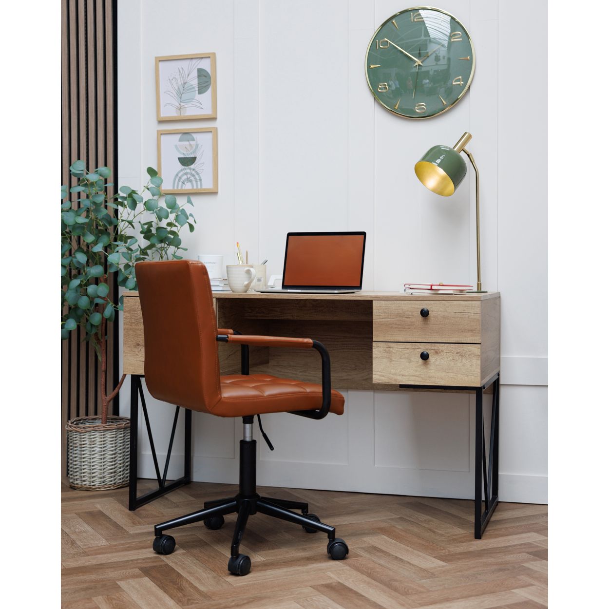 Ella Faux Leather Office Chair Tan