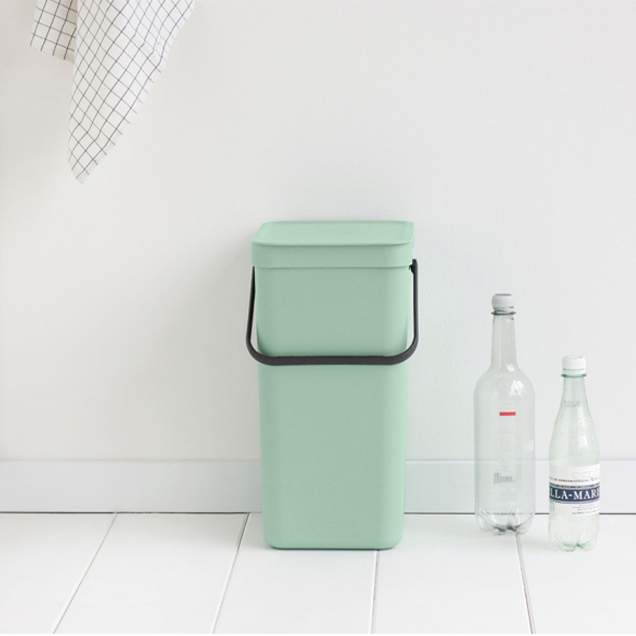 Brabantia Sort & Go Waste Bin, 16 Litre, Jade Green