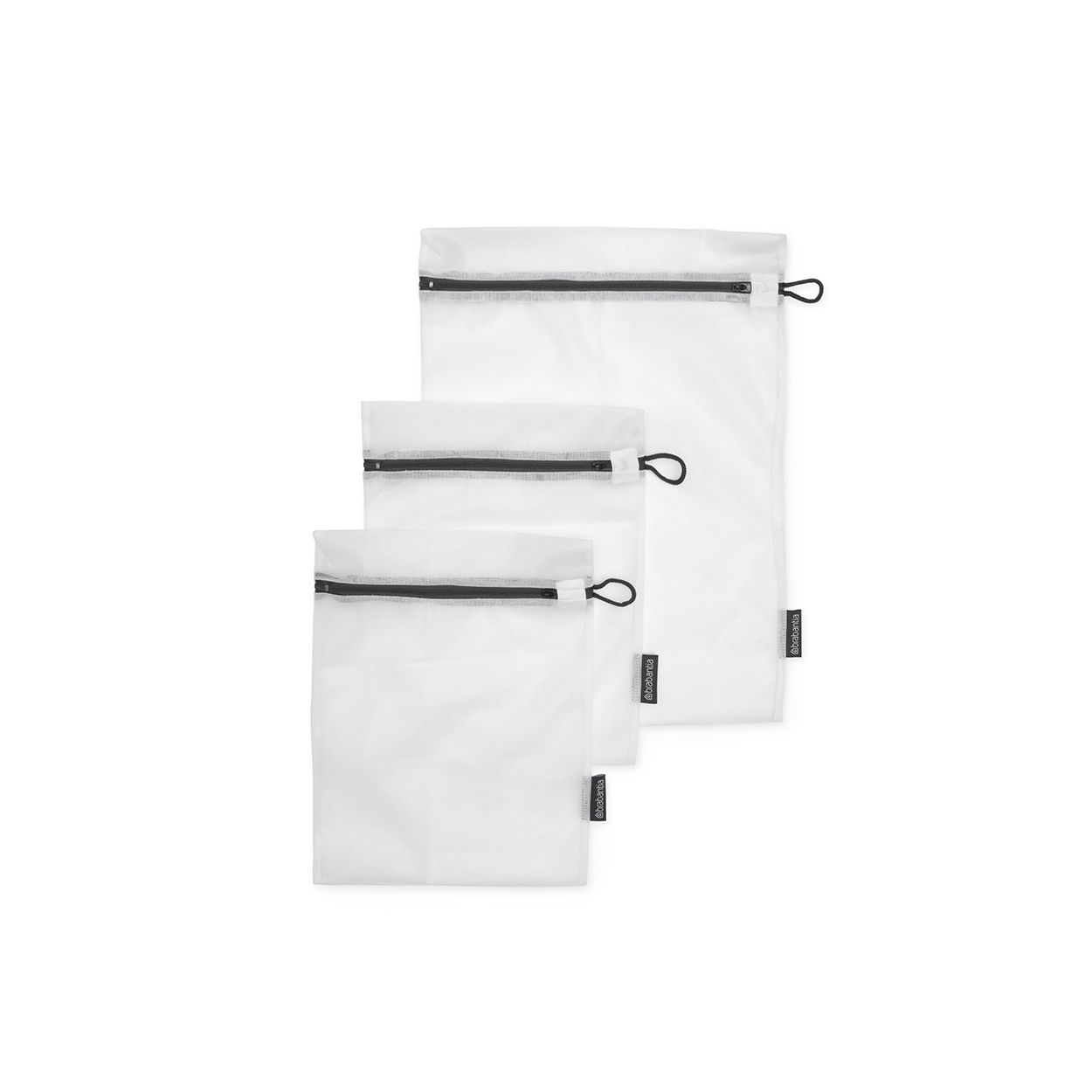 Brabantia Wash Bags, Set Of 3, White With Grey Zip