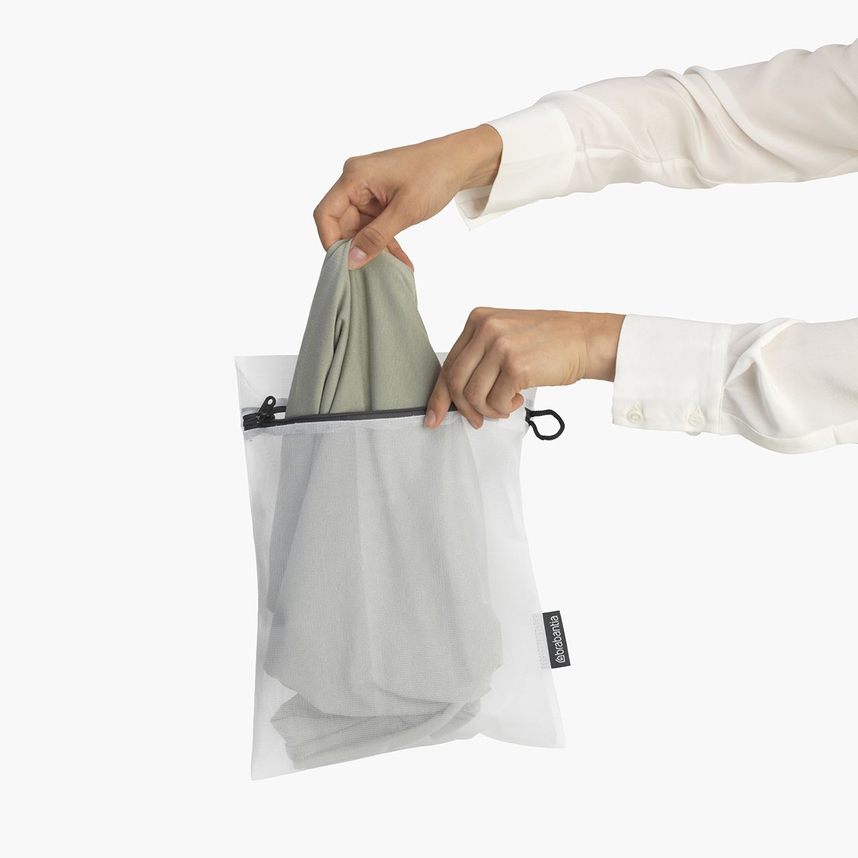 Brabantia Wash Bags, Set Of 3, White With Grey Zip