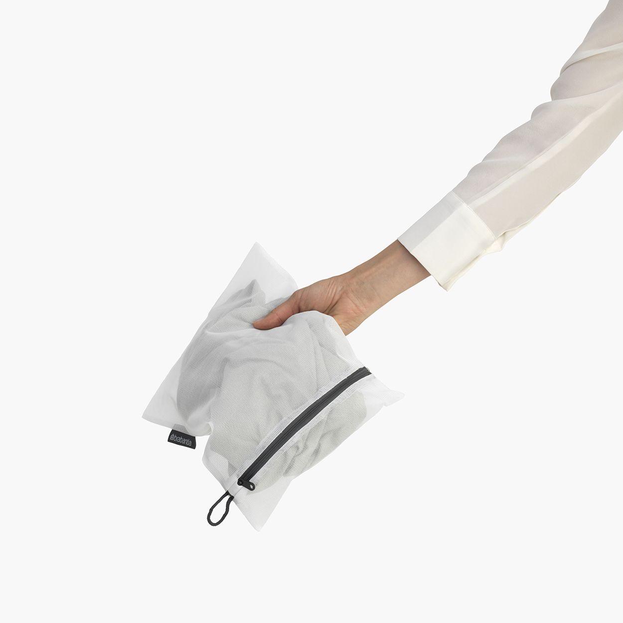 Brabantia Wash Bags, Set Of 3, White With Grey Zip