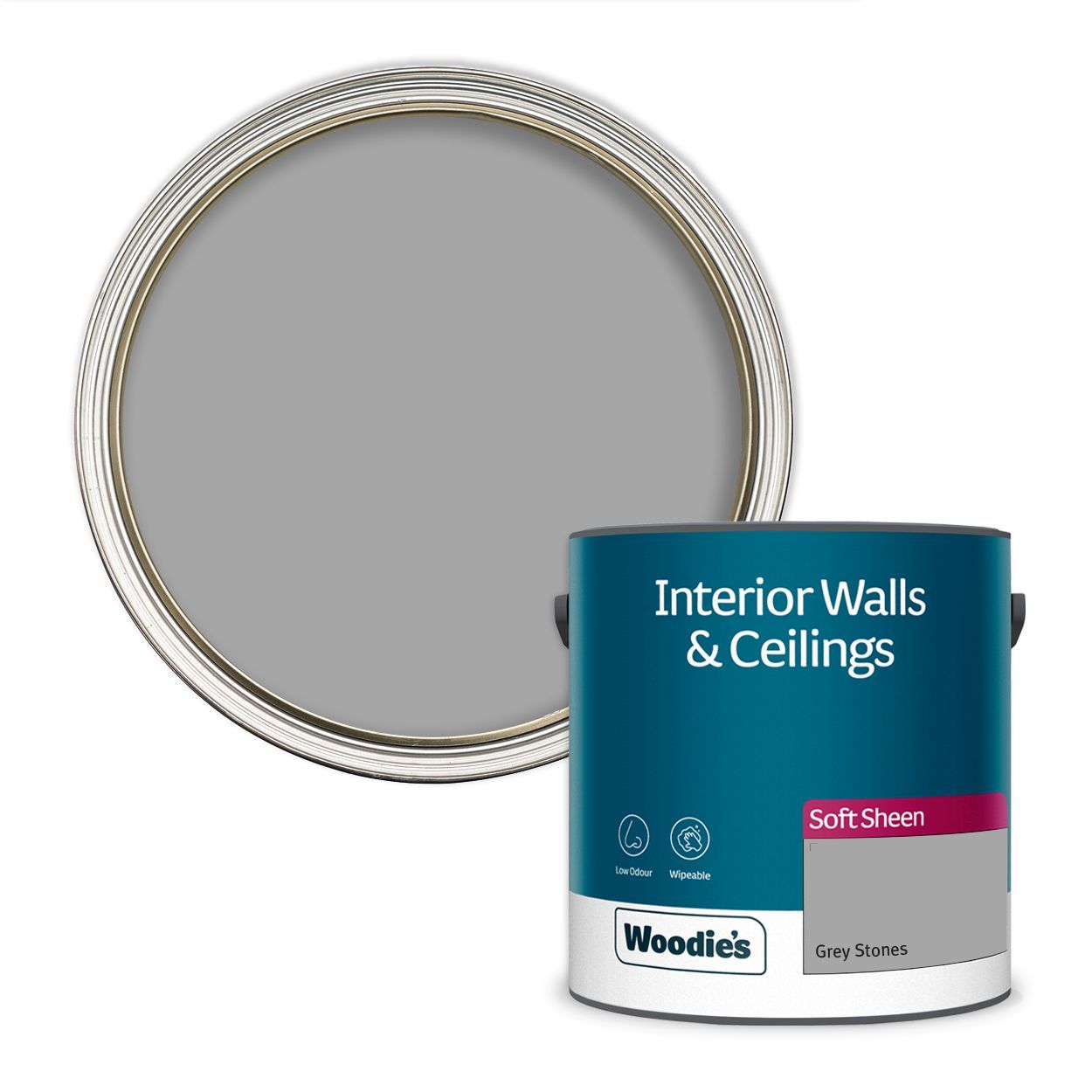 Woodie's Vinyl Soft Sheen Grey Stones 2.5Ltr