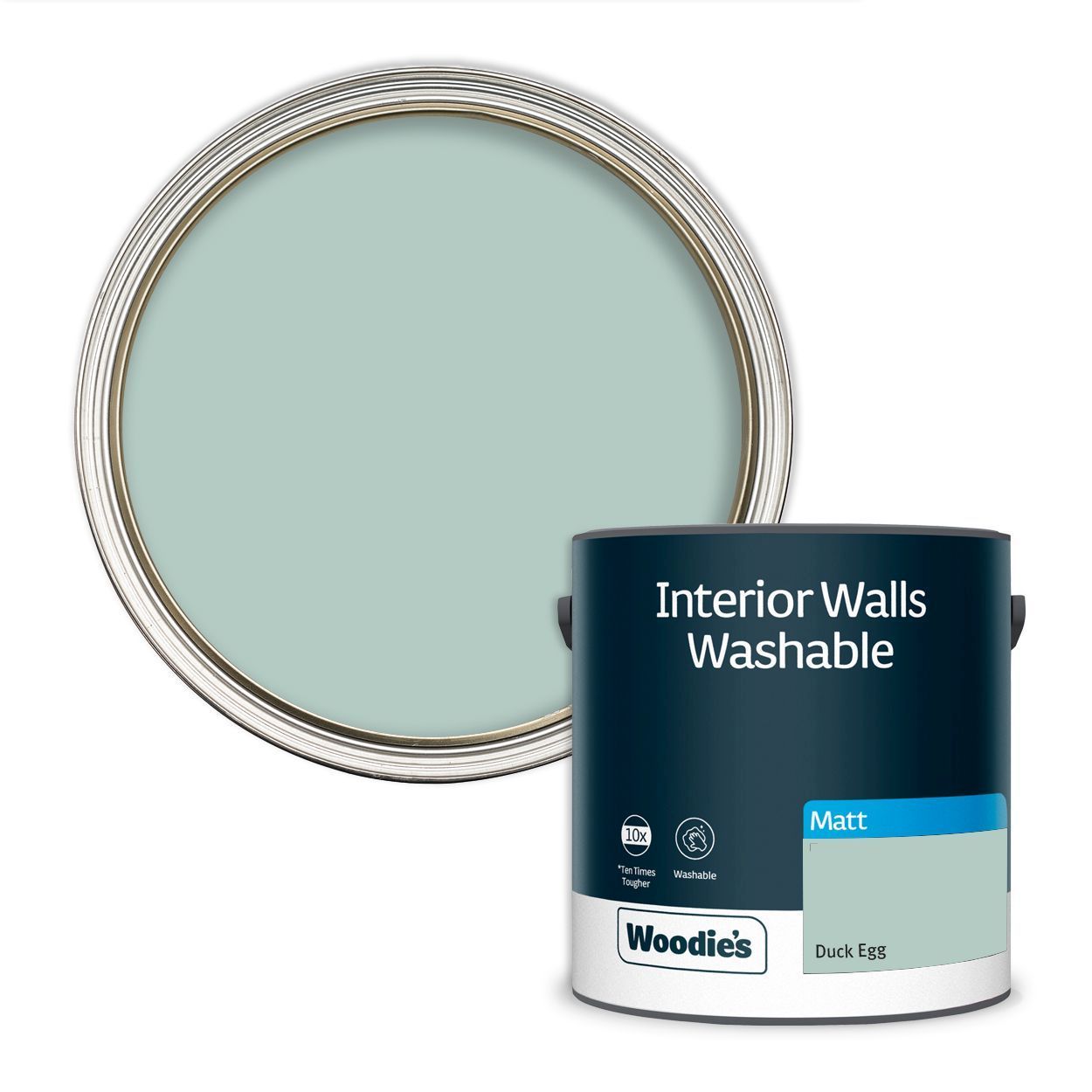 Woodie's Washable Matt Duck Egg 2.5Ltr