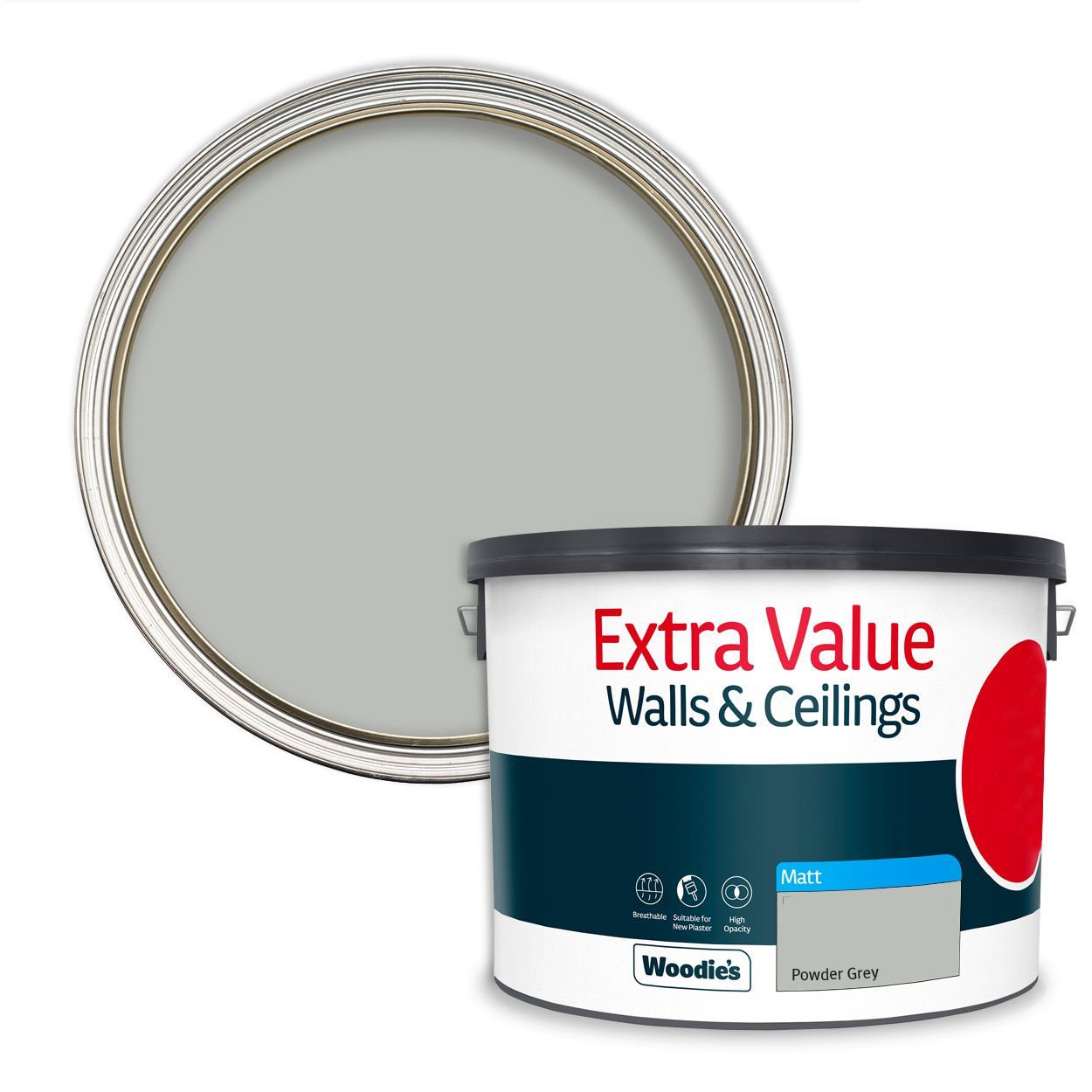 Woodie's Extra Matt Powder Grey 10Ltr