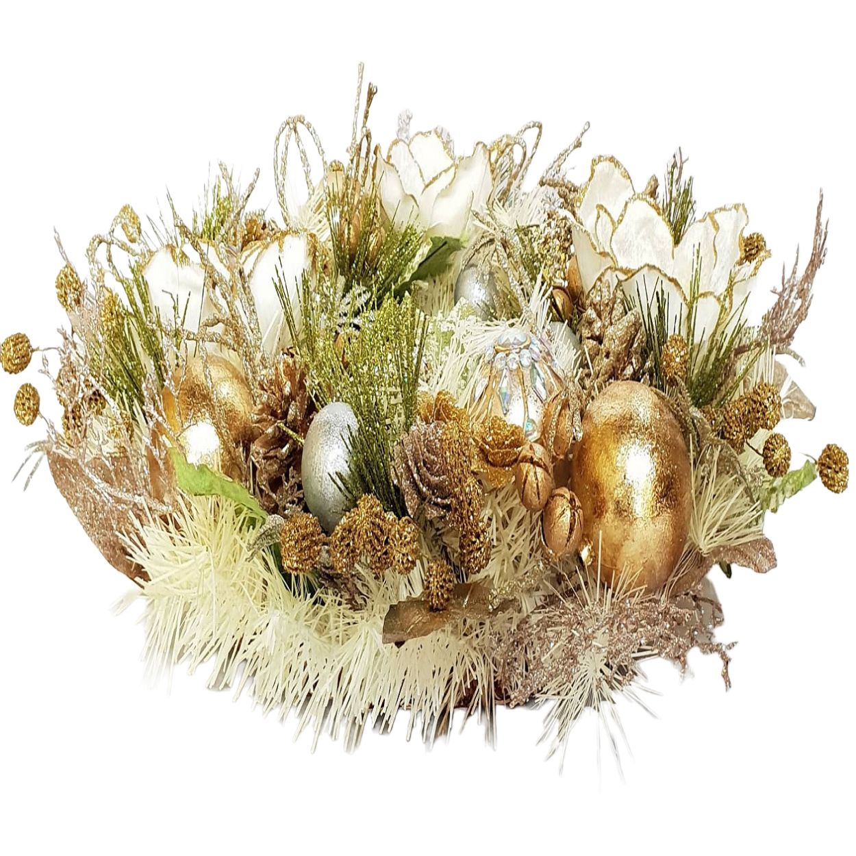 Gold Wreath With Poinsettia
