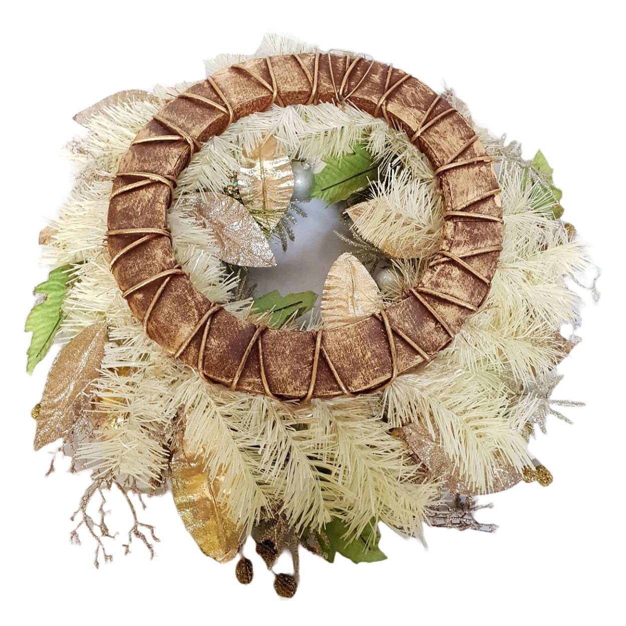 Gold Wreath With Poinsettia