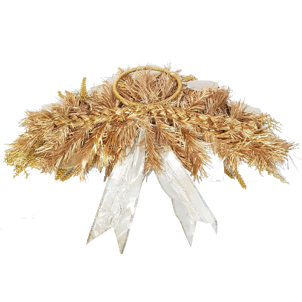 Gold And Silver Swag With Beaded Baubles