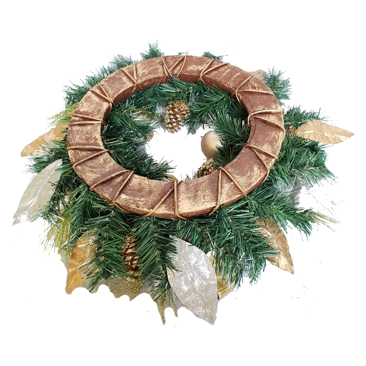 Pink And Gold Wreath With Magnolia