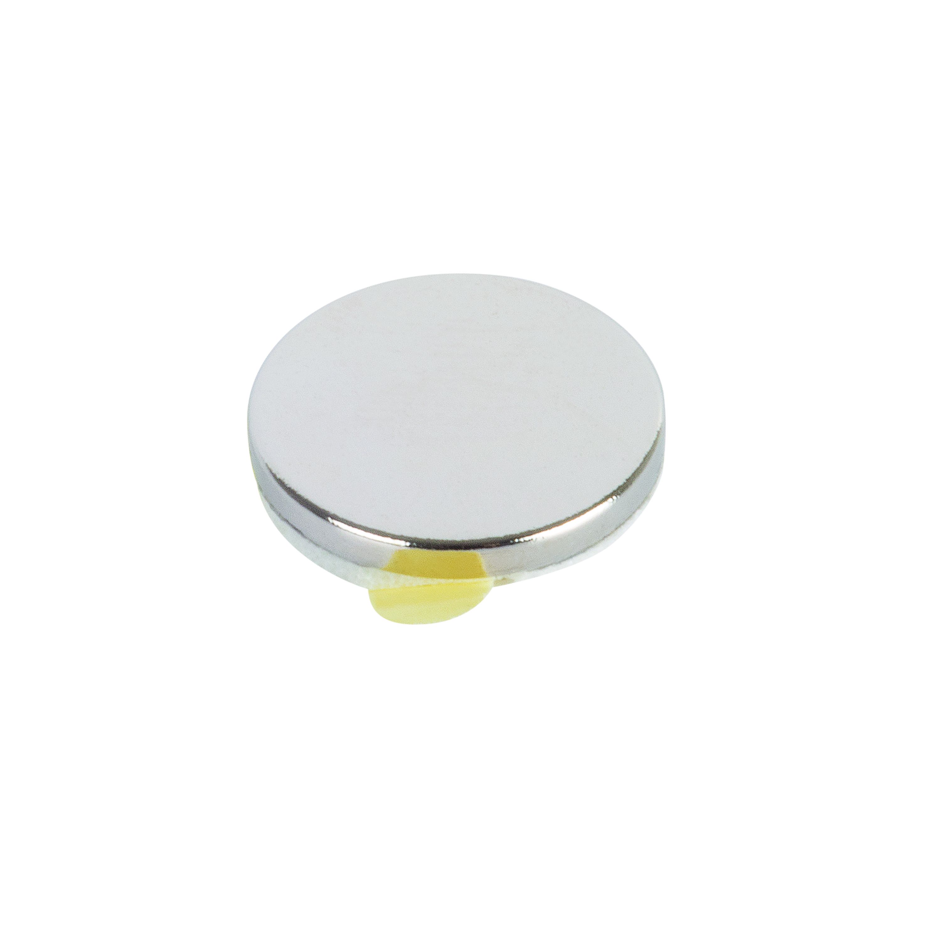 Magnetic Disc Neodymium Self-Adhesive Silver D 12 Mm H 1.5 Mm 6 Pcs.