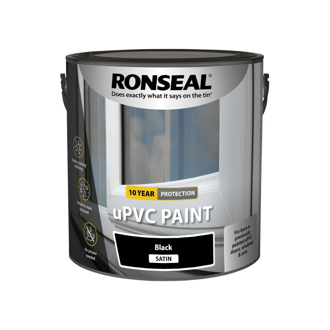 Ronseal Upvc Paint Black Satin 2.5L