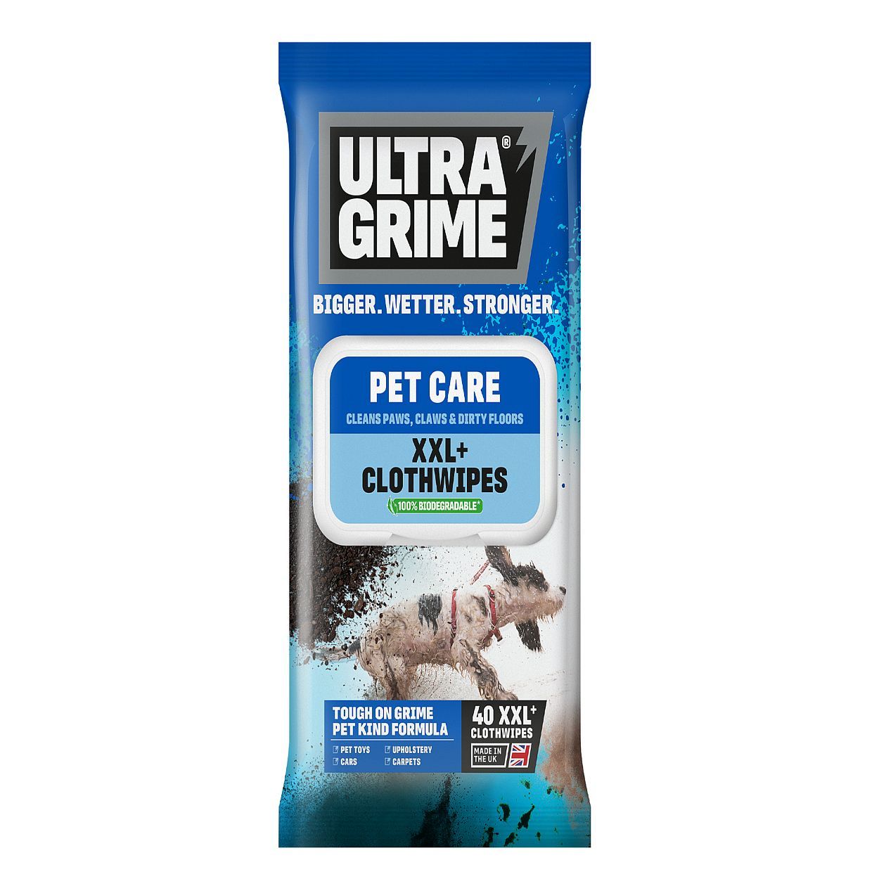 Ultragrime Pet Care Xxl+ Clothwipes 40Pk