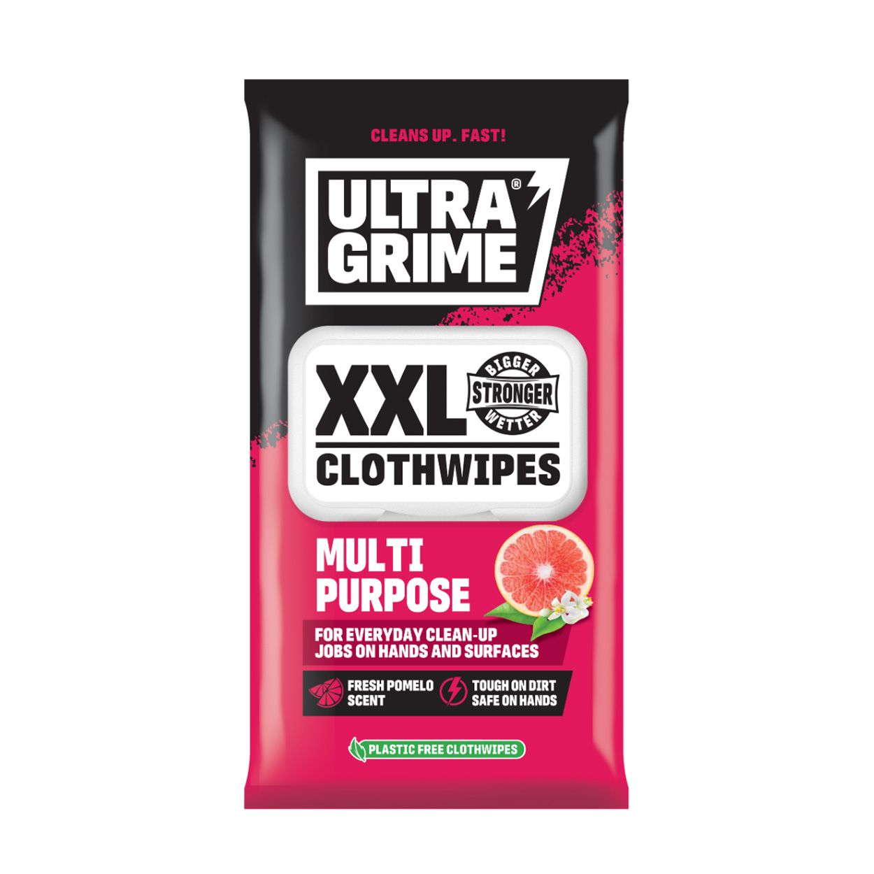 Ultragrime Multi-Purpose Pomelo Scent Xxl+ Clothwipes 40 Pk