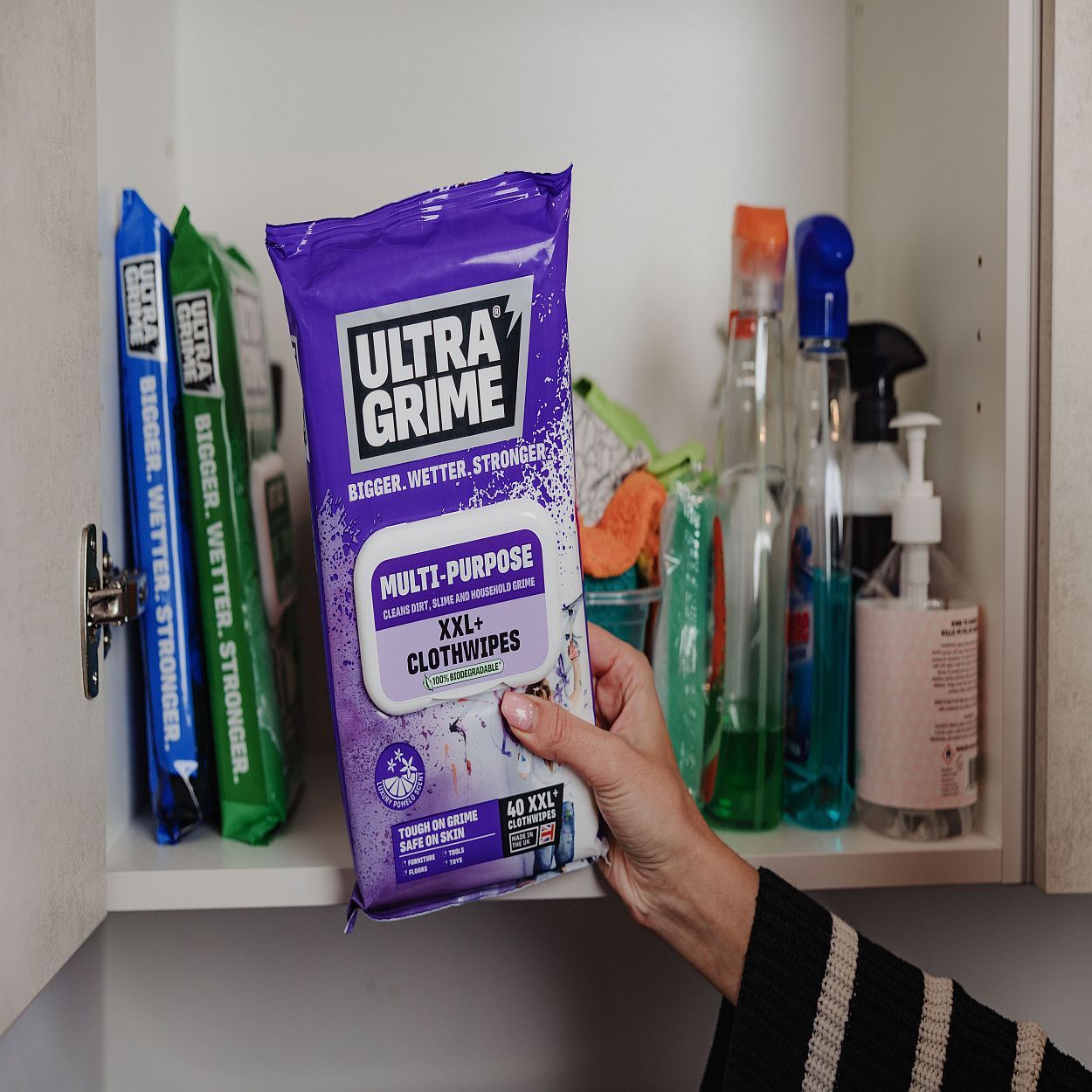 Ultragrime Multi-Purpose Pomelo Scent Xxl+ Clothwipes 40 Pk