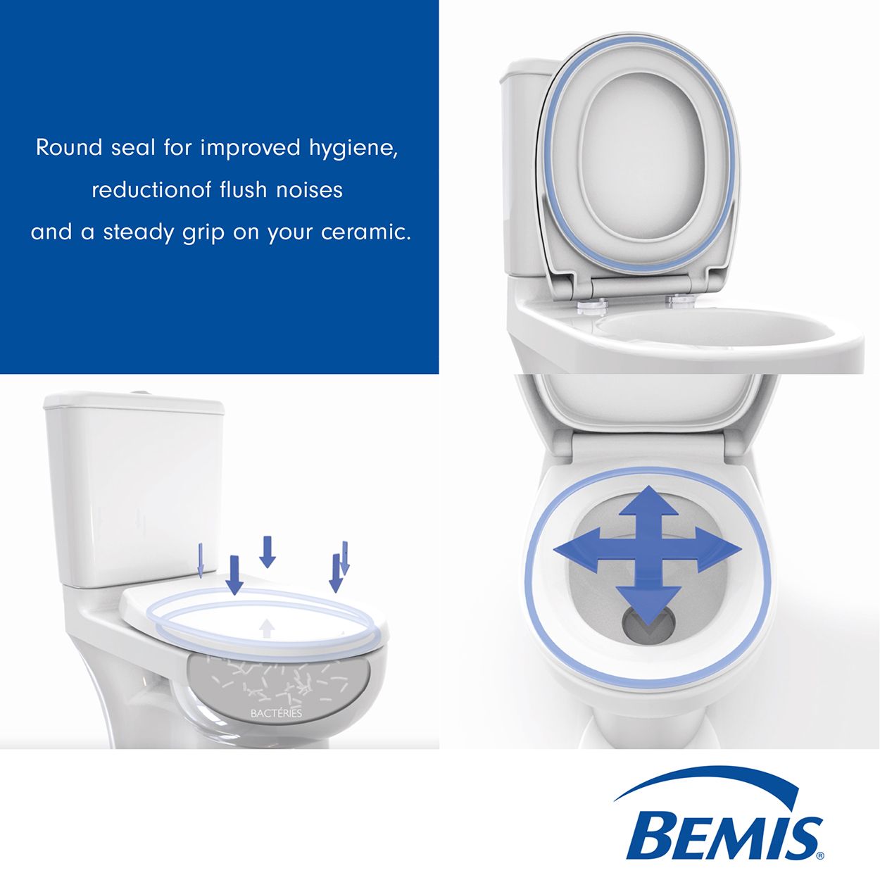 Bemis Click and Clean Silent Toilet Seat