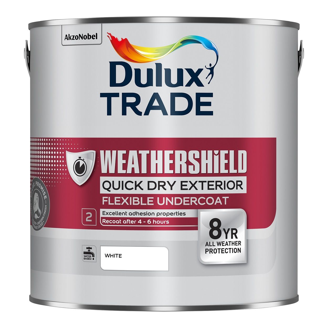 Dulux Trade Weathershield Quick Dry Exterior Flexible Undercoat White 2.5L