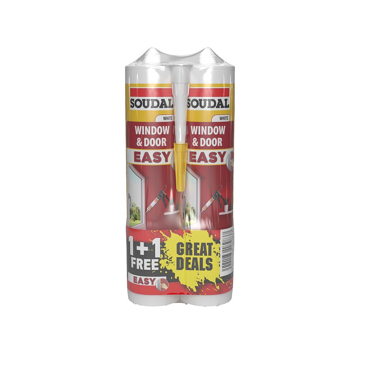 Soudal Easy Sealant Window & Door Whte 290mlx2