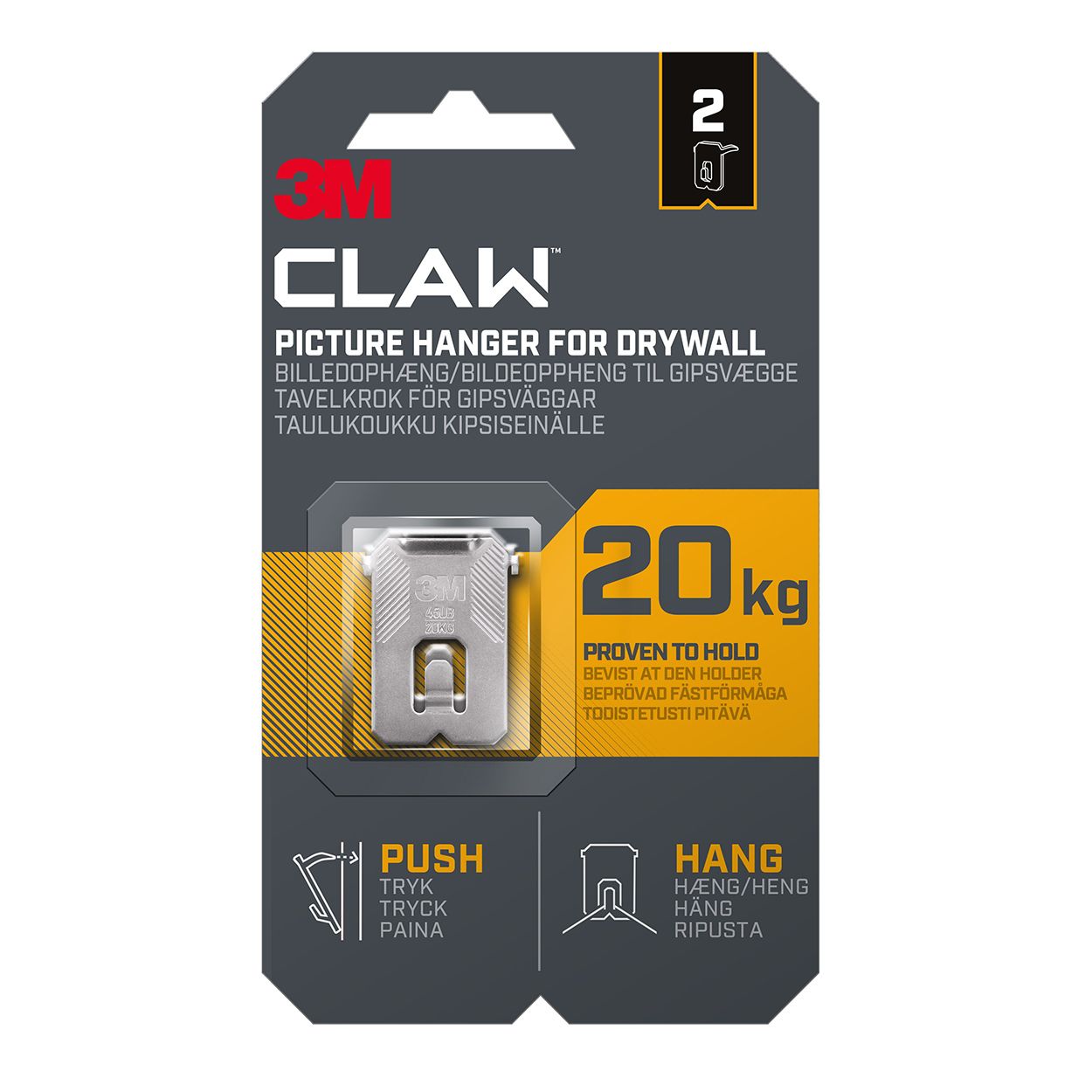 3M Claw Drywall Picture Hanger - 20Kg