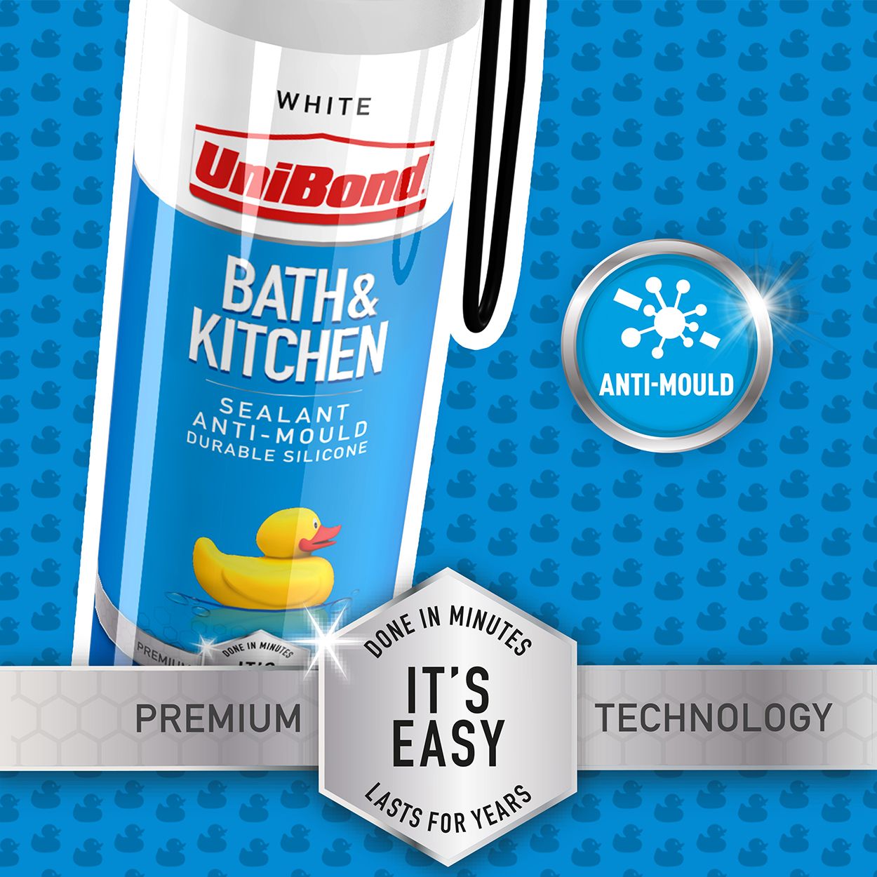 UniBond Bath & Kitchen Sealant Transparent Easy Pulse 208g
