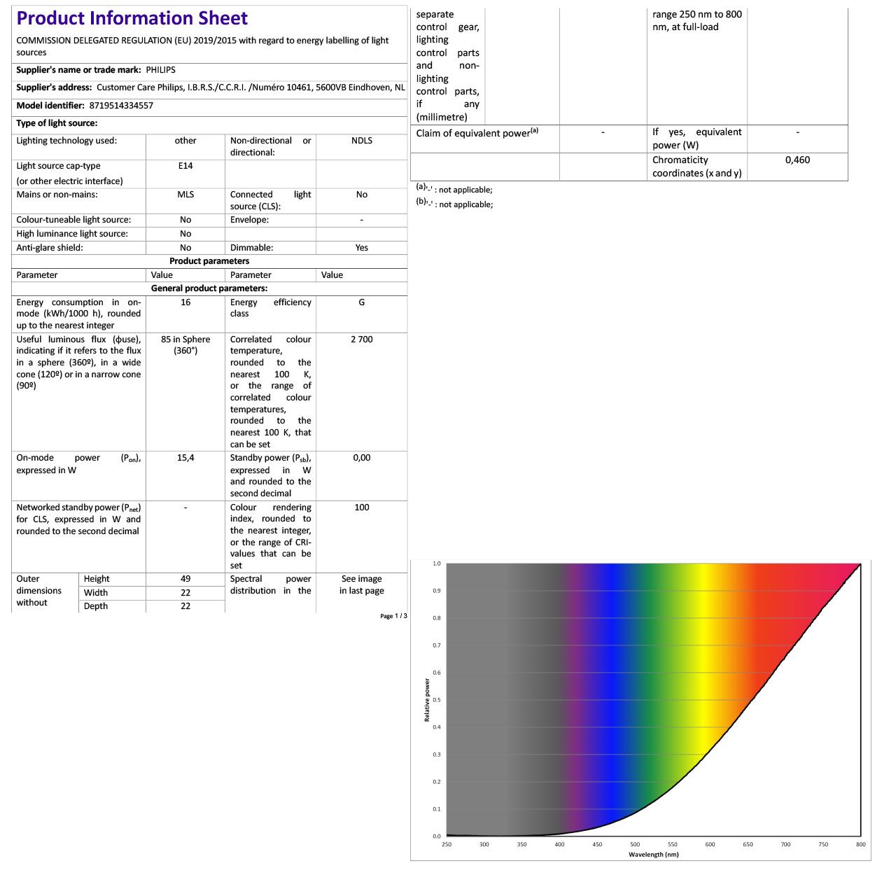Philips 26W Oven Bulb