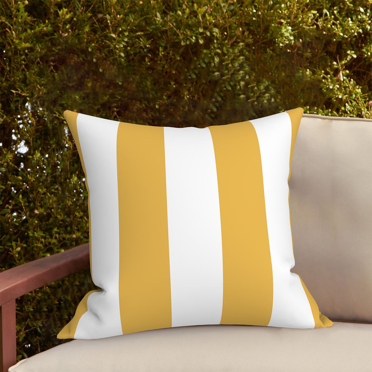 Yellow Stripe Pattern Cushion 