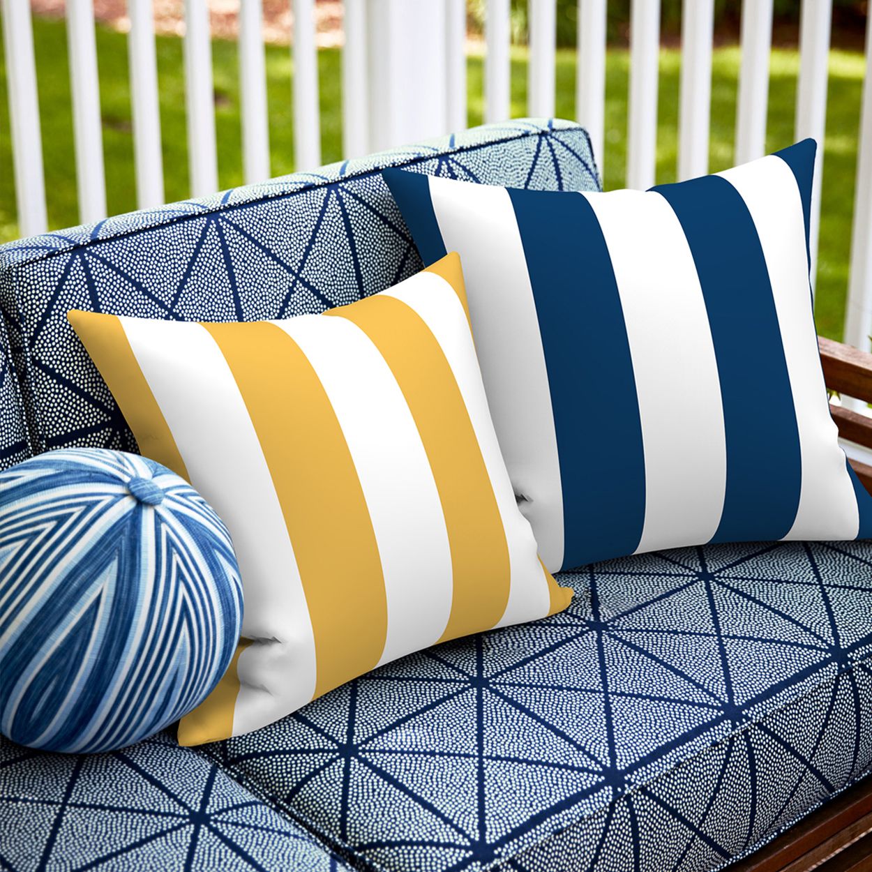 Yellow Stripe Pattern Cushion 