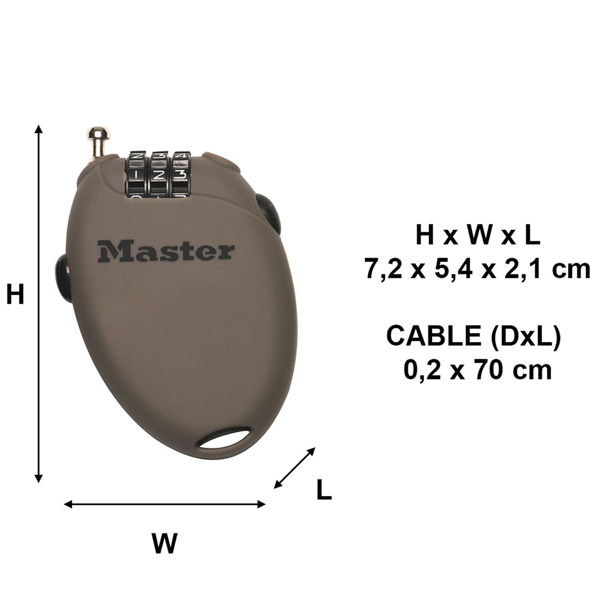 Master Lock 70cm Cable Combination Padlock
