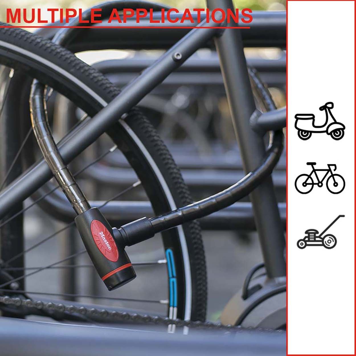 Master Lock 1m Long Keyed Armoured Cable