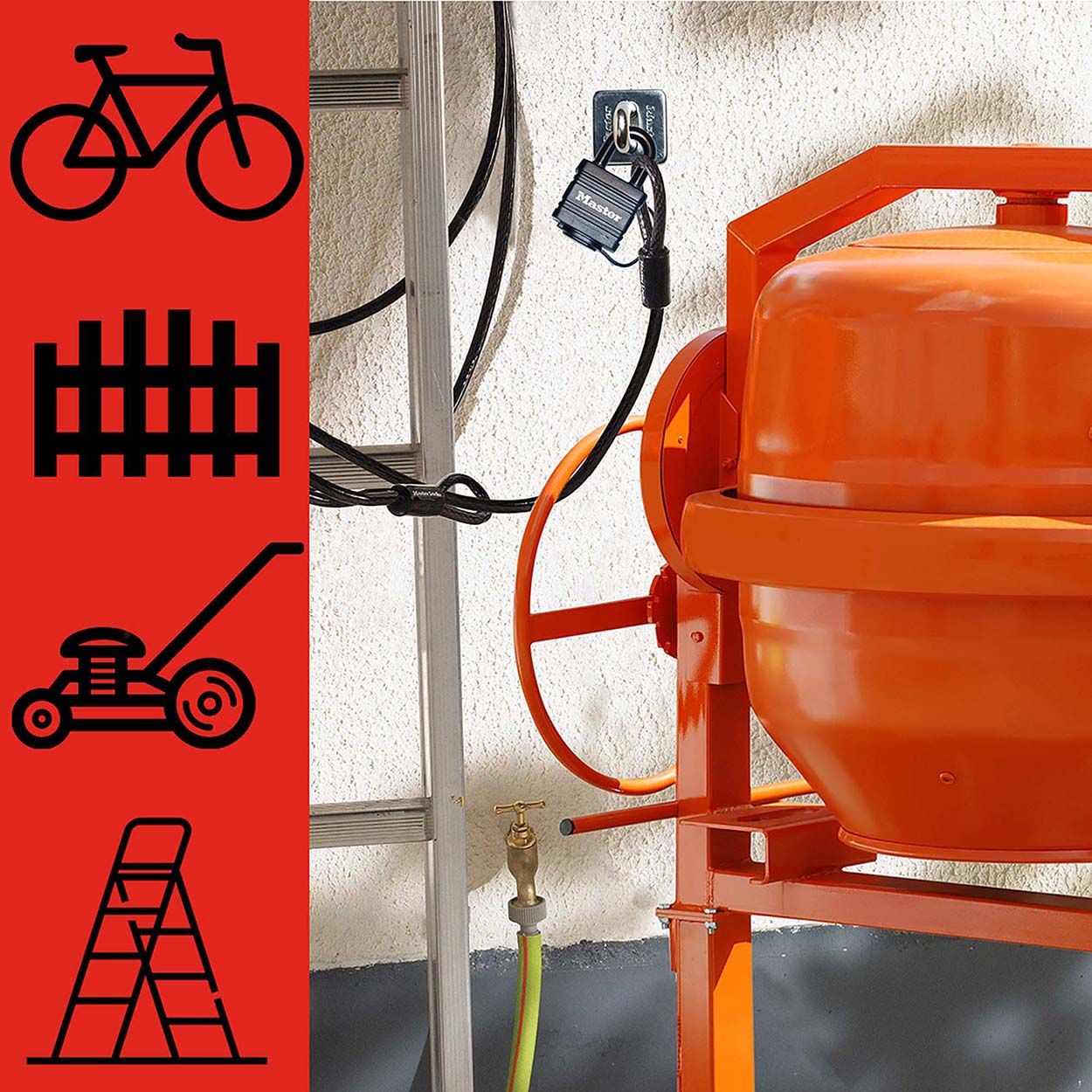 Master Lock 4.5m Long Cable with Padlock