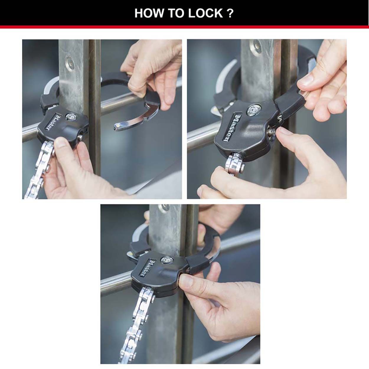 Master Lock 1m Long Keyed Cable Cuff Lock