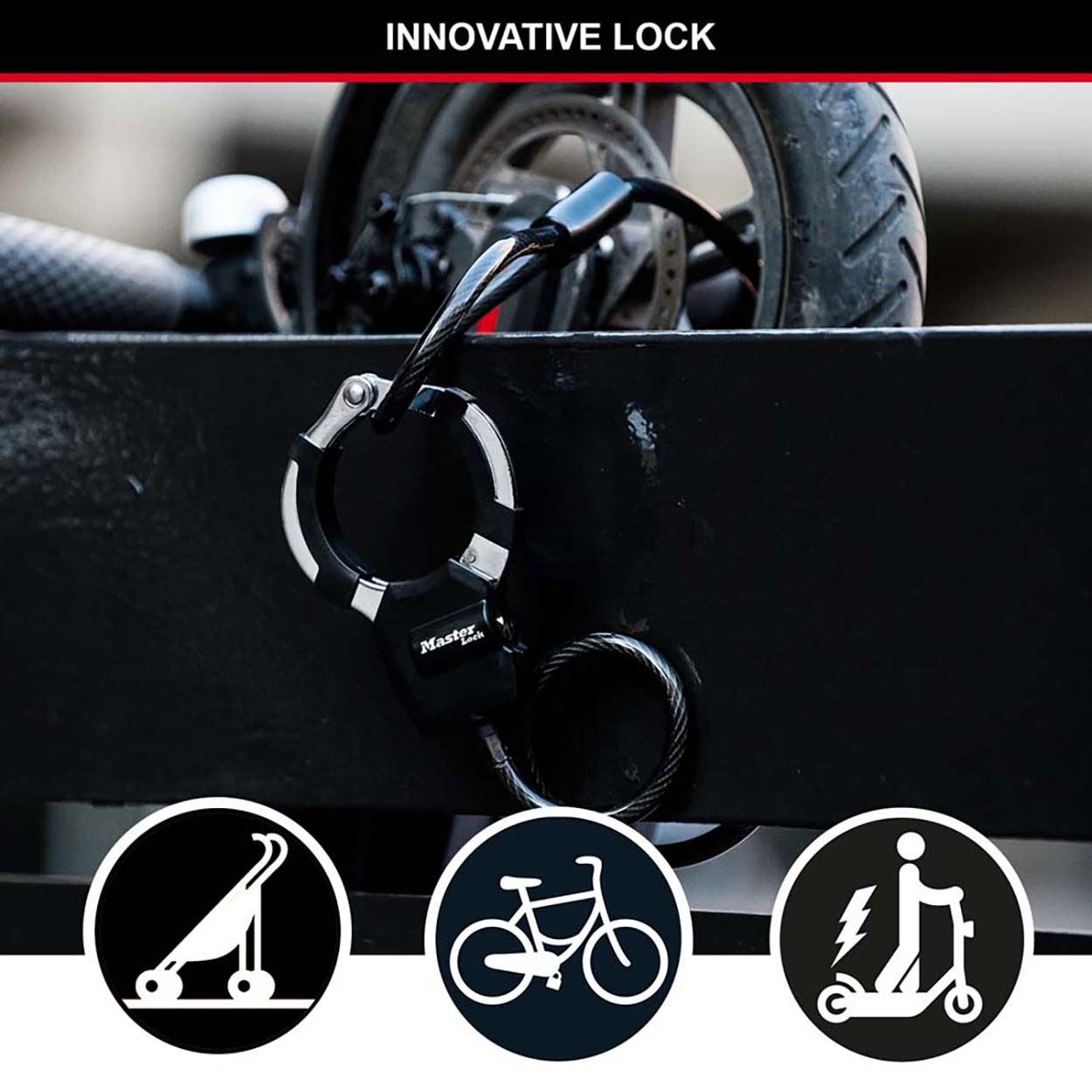 Master Lock 1m Long Keyed Cable Cuff Lock
