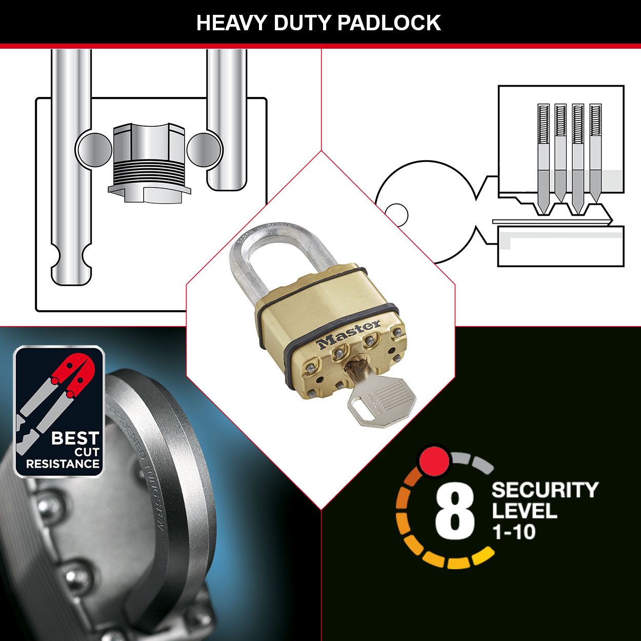 Master Lock 45mm Laminated Brass Padlock