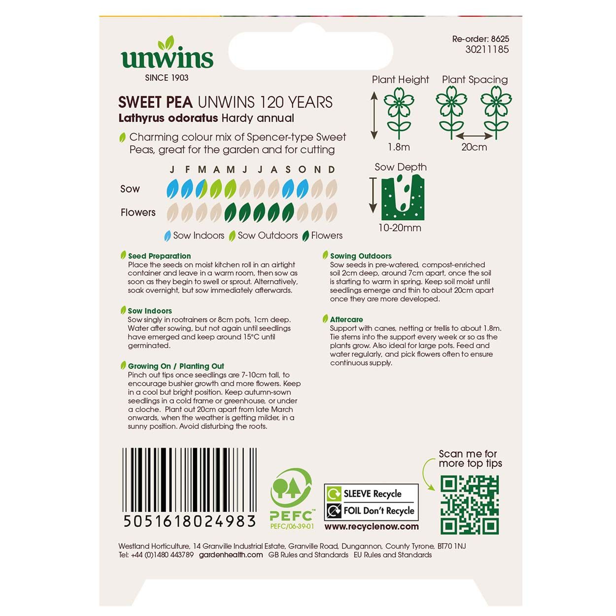 Sweet Pea Unwins 120 Years Mix