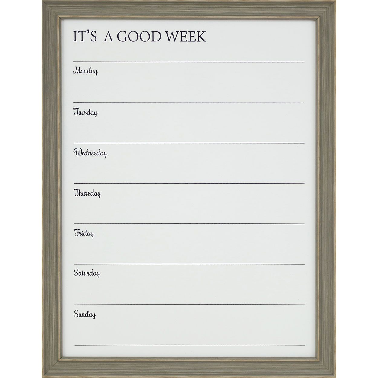 Weekly Planner Whiteboard 40cm x 50cm - Grey