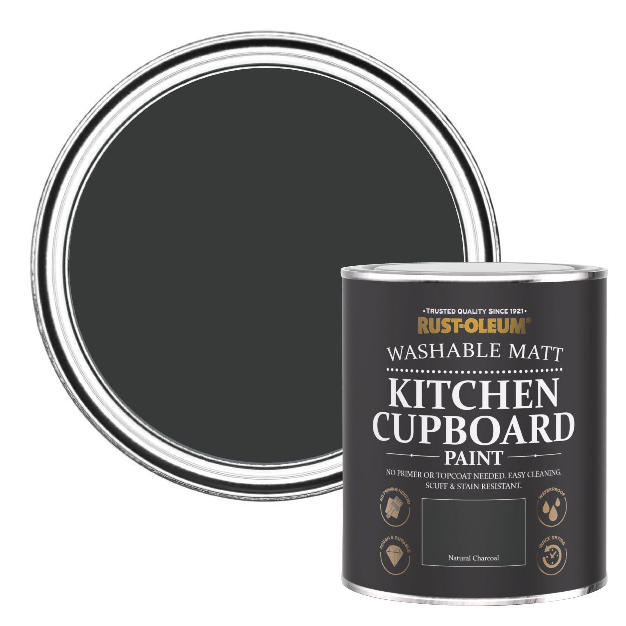 Rust-Oleum Kitchen Cupboard Paint Natural Charcoal 750Ml