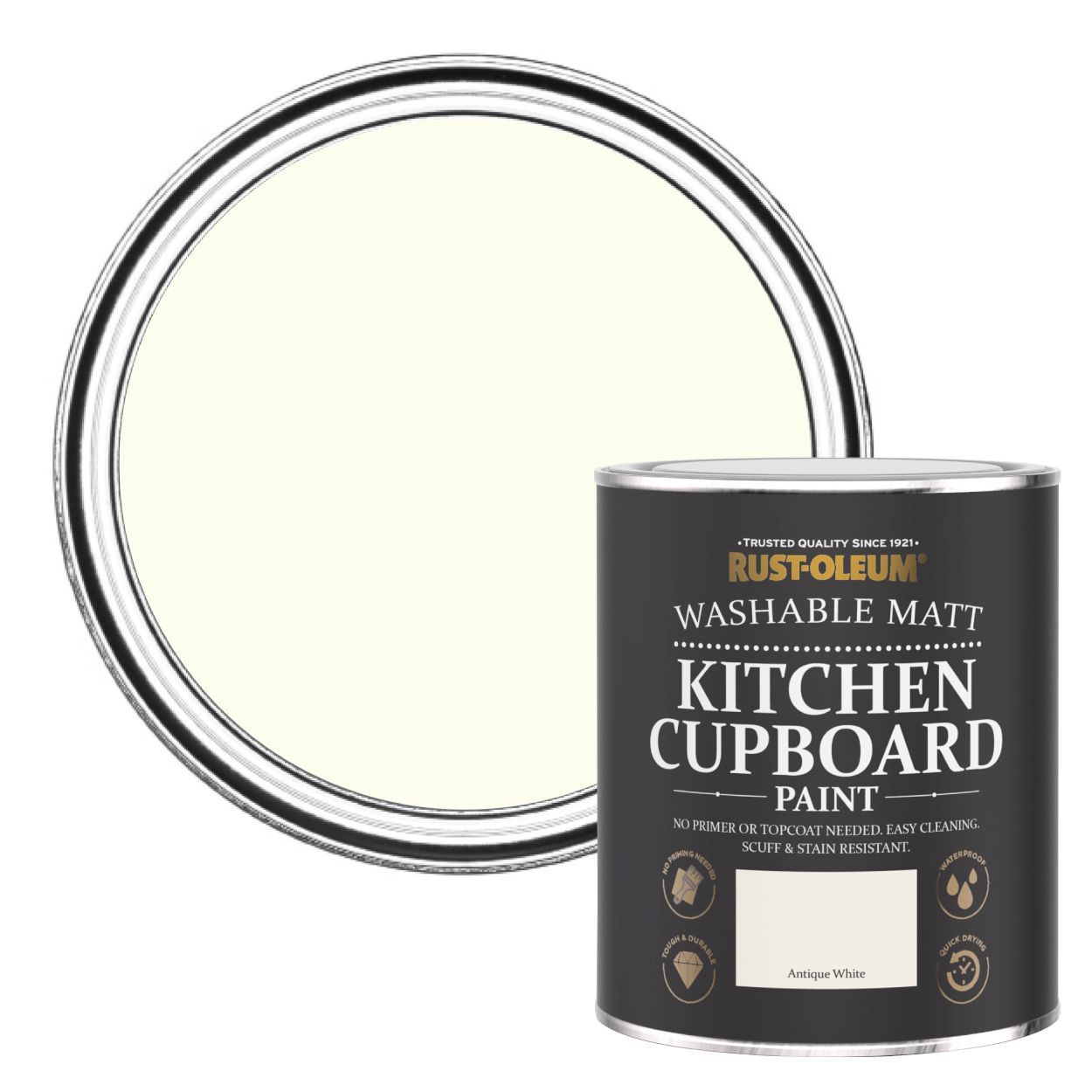 Rust-Oleum Kitchen Cupboard Paint Antique White 750Ml
