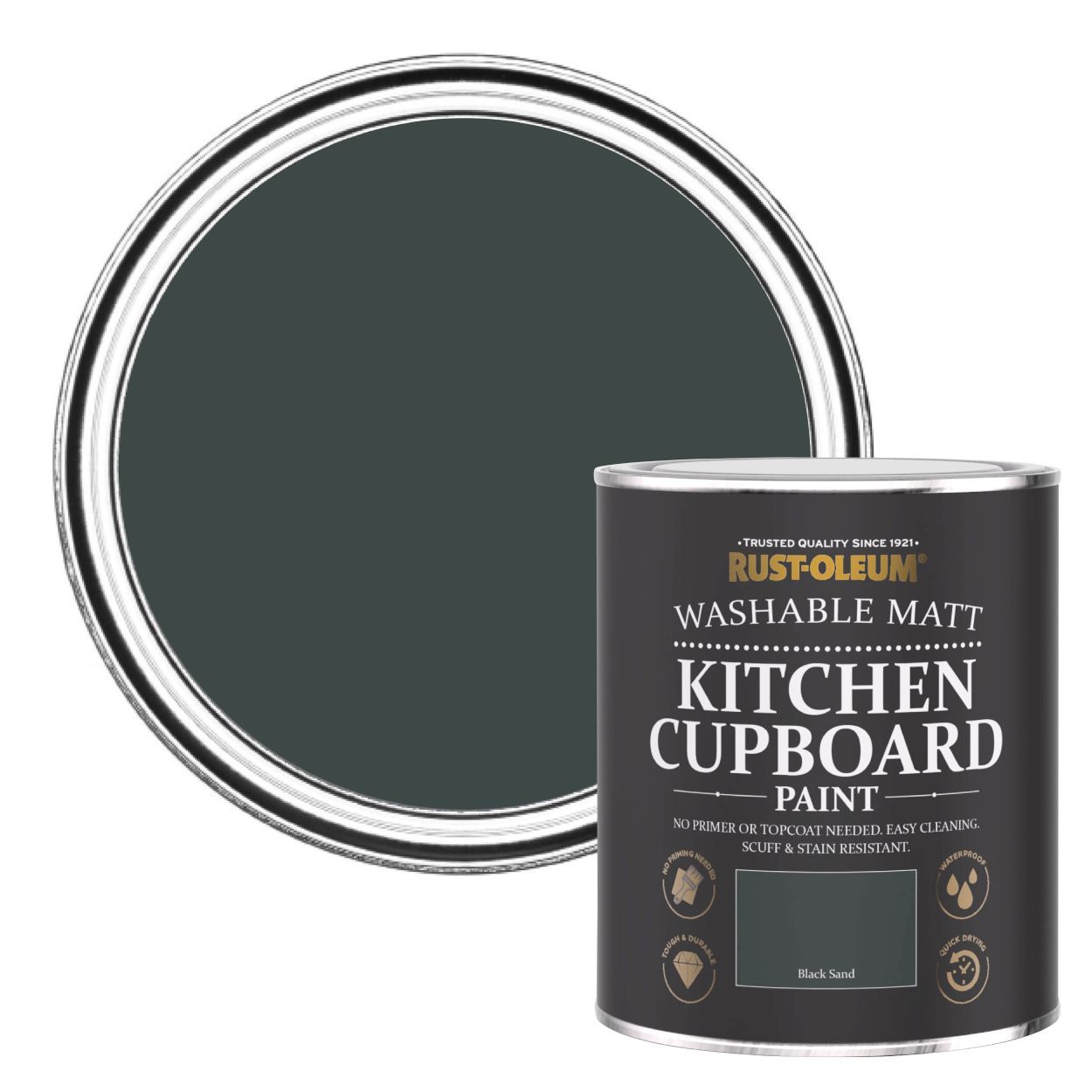Rust-Oleum Kitchen Cupboard Paint Black Sand 750Ml